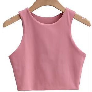 Pink Sleeveless Crop Top